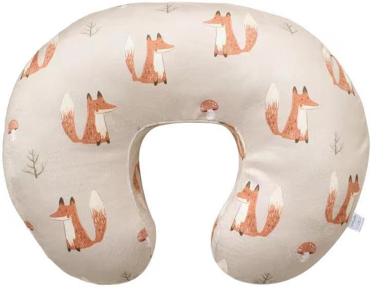 iEvolve Minky Nursing Pillow Cover Breast Feeding Pillow Cover Slipcover U Shape for Baby Boy Girl,Cover Only(Fox) - Image 1